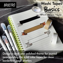 BRUSTRO Basics Washi Tapes - Pack of 3